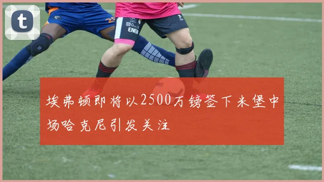 埃弗顿即将以2500万镑签下米堡中场哈克尼引发关注